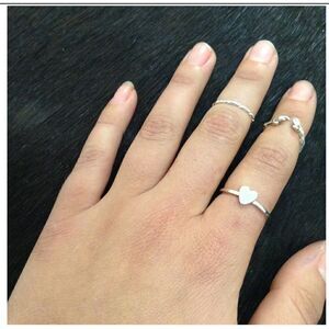 VERAMEAT HEART FILLED IN Sterling silver Ring Stackable Designer Valentine’s Day